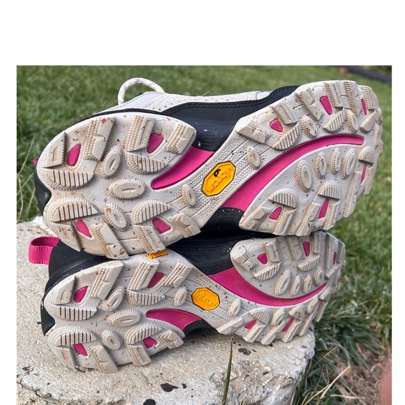 Merrell Speed Solo Womens Hiking Trail Running Shoes Size 7 Gray Pink Vibram - Picture 4 of 8